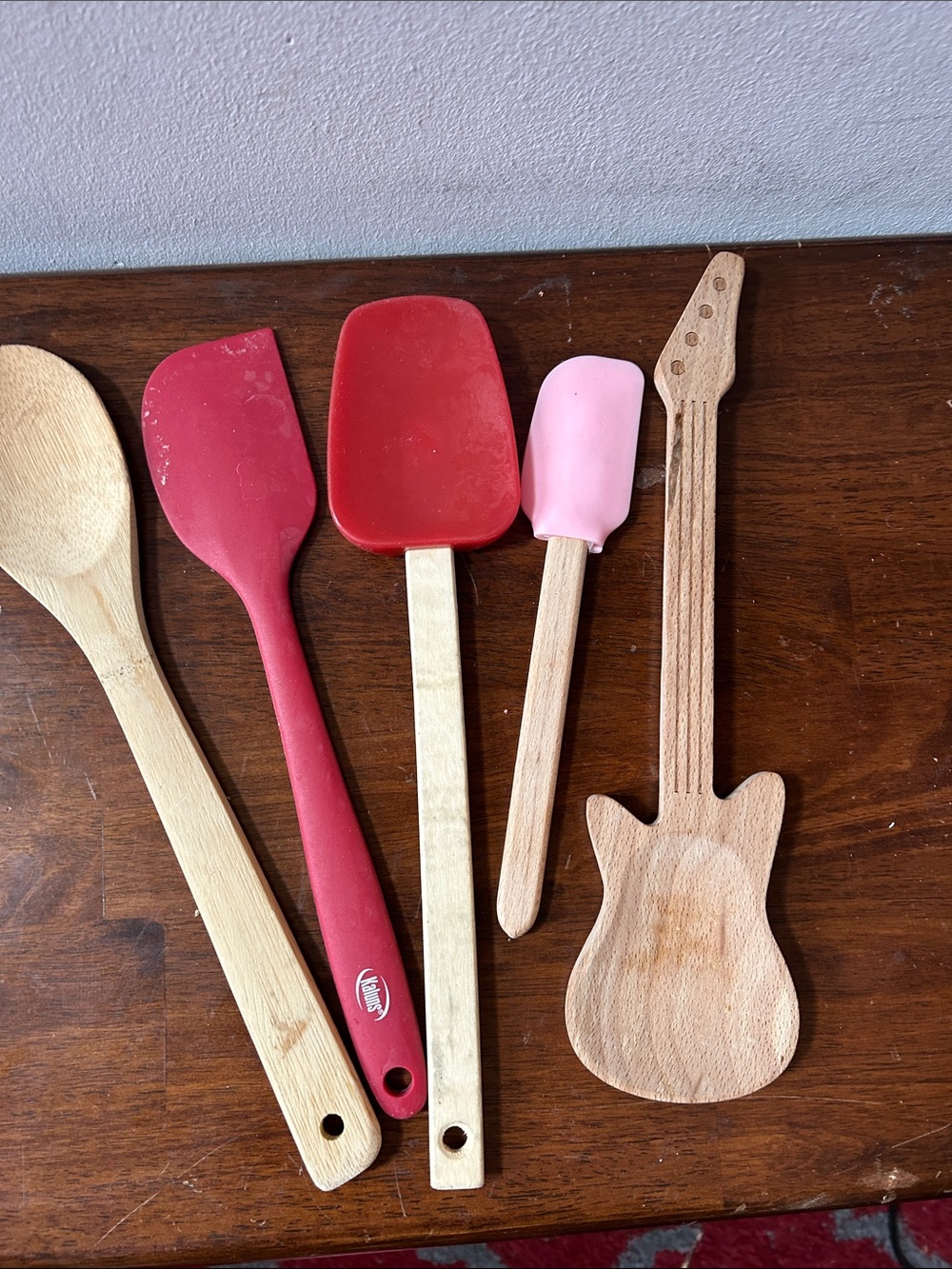 Red and Pink Silicone Baking Spatula Set - Kitchen & cooking Supplies